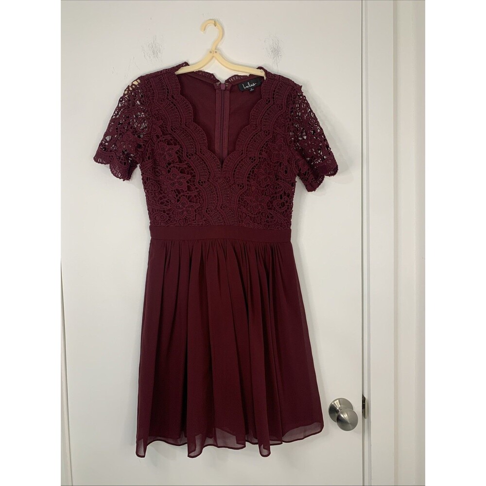 Lulus lace chiffon formal a line party dress‎ Small  Wedding Formal NWOT